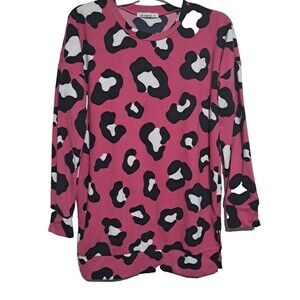 NWOT Levaca Soft Long Sleeve Shirt Sz M cow art print